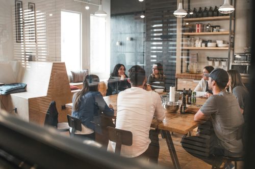 People collaborating around a table